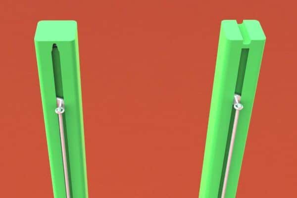 Tennispalen aluminium vierkant