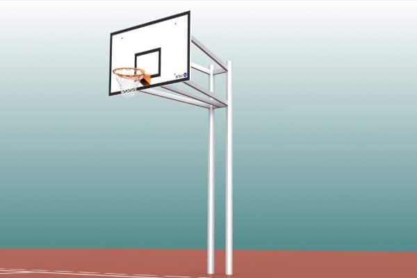 Basketbalpaal aluminium met 2 staanders