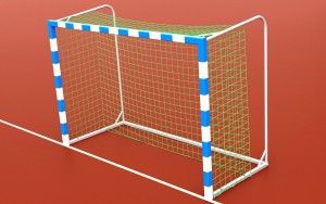 Handbaldoel-blauw-wit-aluminium