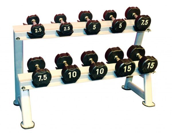 JT-IRD-Ignite-Rubber-Dumbbells-On-Rack-1024x823