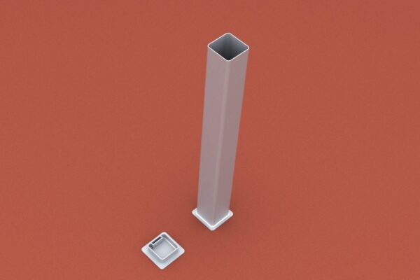 Grondpot standaard voor kogelaanslagpaal, vierkant profiel