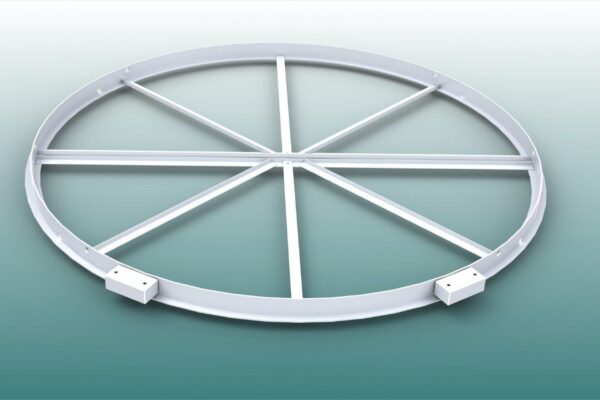 Aluminium kogelstoot ring met bevestigingspotten