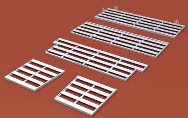 Aluminium vlonder polsstokhoog landingsmat