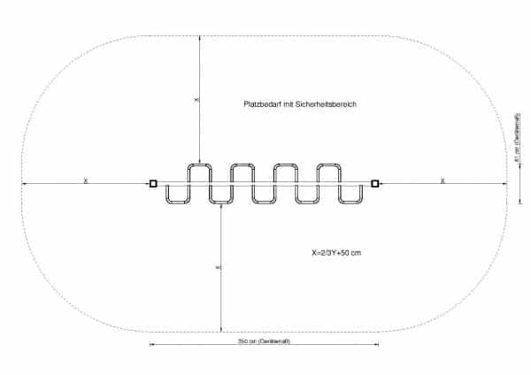 Gebogen hangende ladder