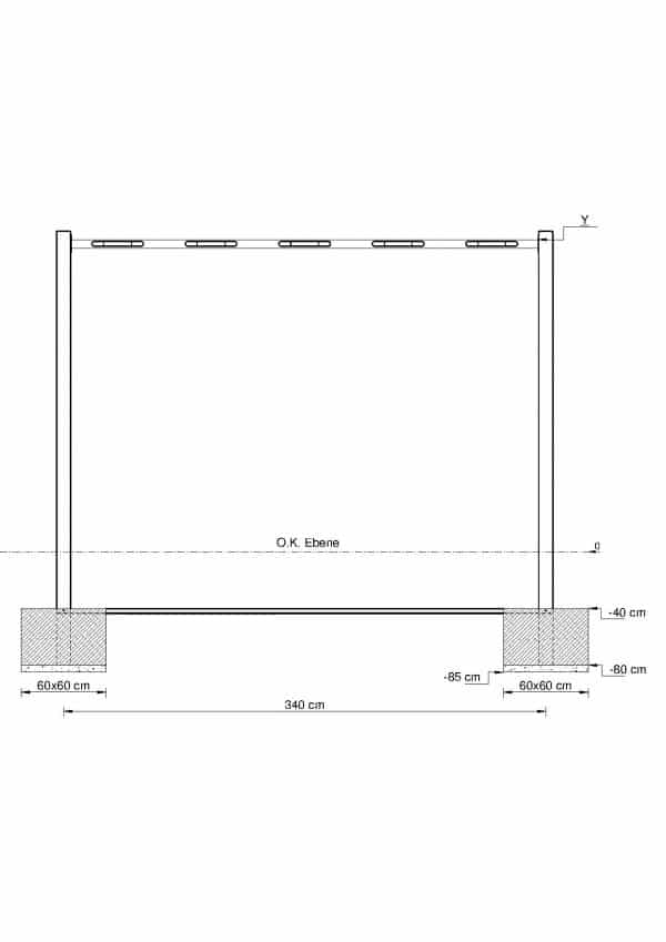 Gebogen hangende ladder