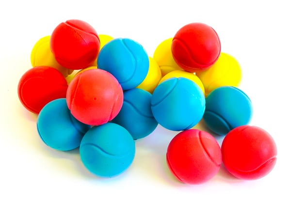 Tennis Foamballen | Set 20 ballen | Gekleurd | Dia Ø 90 mm