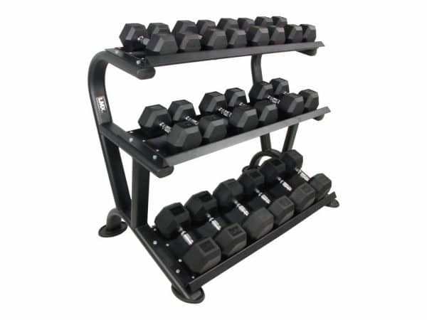 Hexagon 3-tier dumbbell rack