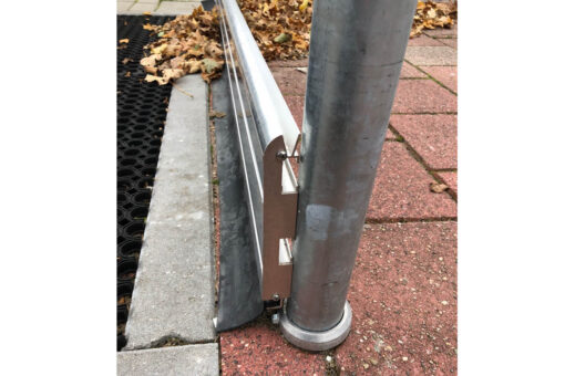 Aluminium kantplank met rubberenflap