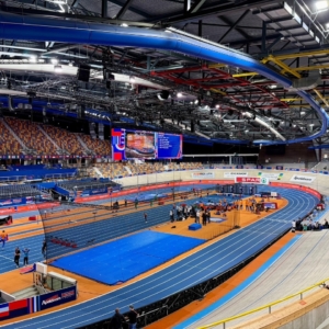 Indoor kogelstoot flexibele afbakening